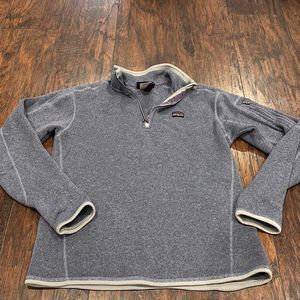 VTG PATAGONIA Fleece Quarter Zip Pullover grey with hint of purple  Size M GUC